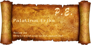 Palatinus Erika névjegykártya